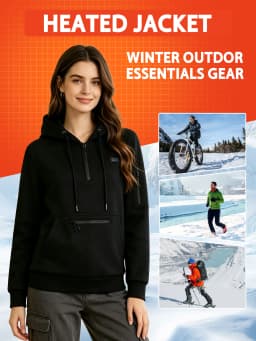 26 Zone Heated Sweatshirt for Men Women Fast Heating USB Constant Temp Hoodie Machine Washable Windproof for Commute Outdoor
