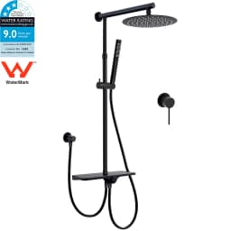 **Sydney Stock** KYLINS 2 In 1 Shower Set Round 8/10/12'' Rain Shower Head Sliding Rail Diverter DIY Matt Black WELS WaterMark