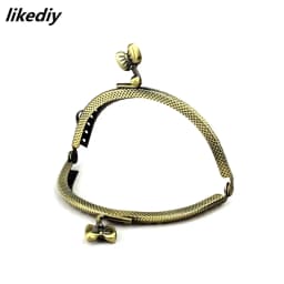 1 Piece 8.5 CM Antique Bronze Semicircle Metal Purse Frame Kiss Clasp Handle For DIY Bag Accessory