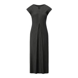 Miyake Fold 2024 Fall New Slimming V-neck French Dress For Women Advanced Short-sleeved Waist Elegant Commuter Dress