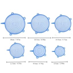 6pcs Reusable Silicone Stretch Lids For Food Bowls - Multifunctional Fruit And Vegetable Fresh-Keeping Cover