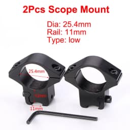 2Pcs Hunting Riflescope Mounts for Dia 25.4mm 30mm Pipe Scopes 11mm Dovetail 20mm Picatinny Rail Mounted Tactical Sights Mounts