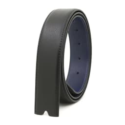 3.3 cm Board Buckle Pin Buckle Belt Strip, Belt Body, Buckle-Free White and Blue-Gray Genuine Leather Perforated Belt