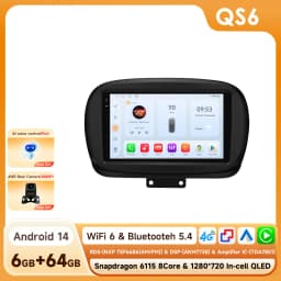 2Din 360Camera Android 14 Car Radio For FIAT 500X 2014-2020 Car Multimedia Player Intelligent Screen autoradio 4G Carplay 6115
