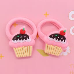 2Pcs/Set Sweet Cake Ice Cream Shape Hair Accessories Colorful Nylon Headband Kids Ponytail Holder Scrunchie Ornaments Gift