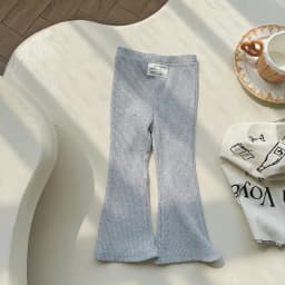 1-8 Y Girls Solid Elasticity Trousers Children's Summer Fit Leggins Flares Pants Kids casual Wearing Long Pant for Outdoor