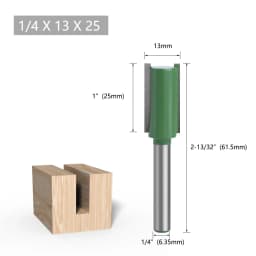 LAVIE 1pc 1/4mm Shank Straight Bit Double Flute Router Bits Milling Cutter For Wood Woodwork Tool C07-002