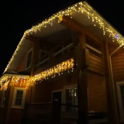 Warm White Icicle Lights Outdoor With Cold White Christmas Decorations 2026 Curtain Garlands 4M(W)*0.6M(H) New Year Festoon Led