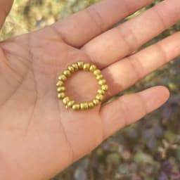 Elastic Beaded Ring Featuring Acrylic Pearls in Wave Drop Geometric Shapes Korean Style Unisex Jewelry Fresh Sweet Design Multip