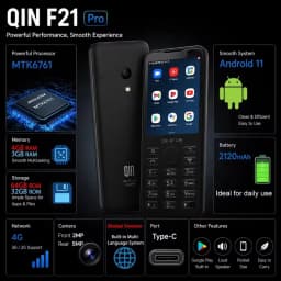 Qin F21 Pro 4G Touch Screen Smartphone Android11 3GB+32GB BT5.0 MTK6761 2120mAh Support Google Global Version Mobile Phone