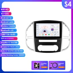 10.1" Hizpo 2Din Android Auto Car Radio for Mercedes Benz Vito W447 2014 - 2021 UI7862 Multimedia 4G BT RDS DSP GPS Navigation