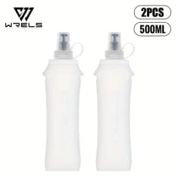 WRELS Soft Flask Folding Collapsible Water Bottle TPU BPA Free Outdoor Sport Running Cycling Hydration Portable Water Bottle