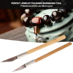 2Pcs Precision Wooden Handle Agate Burnisher Agate Material Wood Color Jewelry Polishing Tool Jewelry Tools Clay Craft