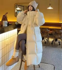 Пуховики 2026 Winter Long Jacket Women Puffer Casual Streetwear Oversized Loose Hooded Coats Thick Cotton Parkas Down Overcoat