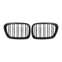 For BMW E39 5 Series 525 528 530 Gloss Black Grille Car Front Hood Grill Kidney Grilles Racing Grill 99-03 Accessories Dual Line