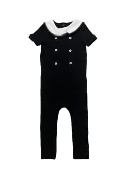 Ali Plus 2026 SS Sailor Maxi Kids Cotton Outfits Embroidery Removable White Collar Girls Boys Matching Clothes