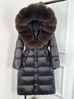 Janveny Thick Glossy Long Puffer Jacket Women Real Fox Fur Hooded 2026 Winter 90% Duck Down Coat Waterproof Female Warm Parkas