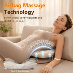 Electric Lumbar Traction Device Wireless Waist Back Massager Back Stretcher with 10 Metal Heads Deep Kneading for Total Relax