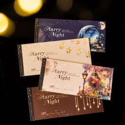 18pcs Large size Starry Night Light Die-cutting PET Sticker book DIY Scrapbook Album Diary Stationery Decoration Sticker