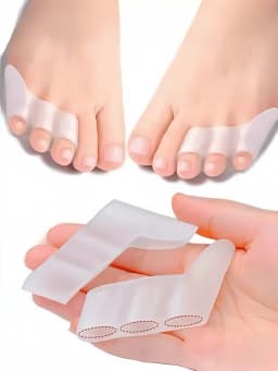 2Pcs Transparent Silicone Toe Covers with Three Holes, Anti-Friction, Anti-Blister, Suitable for Day and Night Use
