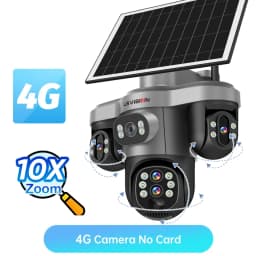 LS VISION 20MP 10X Optical Zoom 4G Solar Camera Outdoor WiFi Three Screen 3PTZ 360° Auto Tracking Security CCTV Camera V380 Pro
