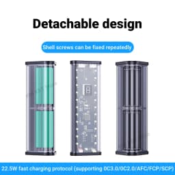 22.5W DIY Battery Charger Case Transparent Fast Charging Case For 6PCS 18650 20000mAh Battery Charging Box For iPhone Samsung