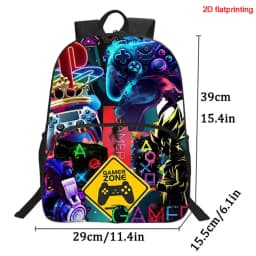 Fortnite 2-Piece Set Backpack with Front Pocket Pencil Case Large Capacity Cartoon Schoolbag Kids Boys Girls Gift Ages 5-8