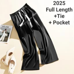 Acetate Silk Satin Straight-leg Pants Women's Summer Triacetate Silk Wide-leg Pants High Waist Drape Silk Smooth Long Pants