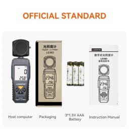 LODESTAR LD383 Light Meter Digital Illuminance Meter Handheld Ambient Temperature Measurer with Range up to 200,000 Lux Luxmeter
