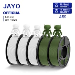 JAYO ABS Filament 5Rolls ABS 3D Filament 1.75mm 1KG 3D Printer Filament For FDM 3D Printers & 3D Pen Highly Resistant Durable