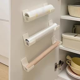 4PCS No-Drill Trash Bag Storage Rack Multi-Functional Kitchen Shelf Side Bracket for Efficient Space Utilization