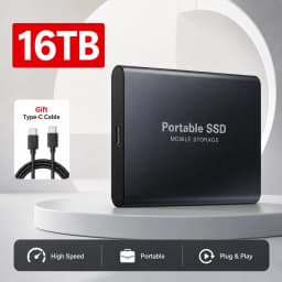 4TB Slim External SSD Portable Type-C Hard Drive USB 3.1 Storage for Mac Laptop PC Phone Backup Data