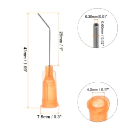 60pcs Blunt Tip Dispensing Needles 18G 19G 20G 22G 23G 24G 26G 27G 1" Bent Needle for Liquid with Luer