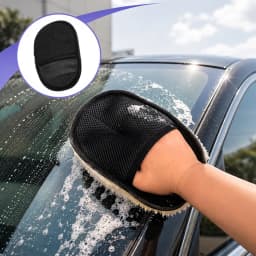 1PC Car Wash Mitt Microfiber Cleaning Glove Scratch Free Soft Plush Auto Detailing Mitt for Exterior Interior Washing Care