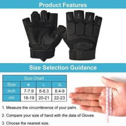 1Pair Tactical Half Finger Gloves Army Military Combat Hunting Shooting Air Gun Paintball Police Duty No Finger