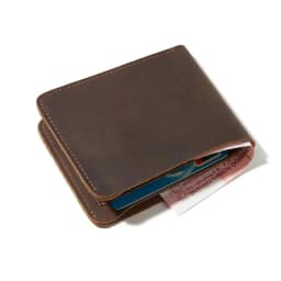 100% Full Cow Genuine Leather Wallet Men Simple Design Handmade Horizontal Small Bifold Purse for Men