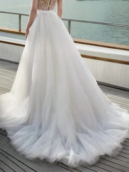 Split Mesh Skirt Women's New Spring And Summer Long High Waist Trailing Split Beach Skirt Foreign Trade Tulle