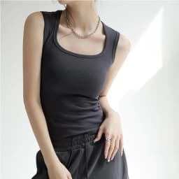 Women Solid U Neck Ribbed Tank Top Camisole Women Summer Basic Elastic Tank Top U Neck Solid Tank Top