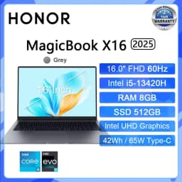HONOR MagicBook X16 2025 Laptop Intel Core I5-13420H I7-13620H RAM 16GB SSD 512GB 1TB 16'Inch FHD Notebook Ultrabook Computer PC