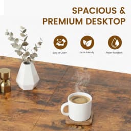 MCQ 47 Inch Standing Office Computer Desk with Drawers and Side Hook Ergonomic Gaming Desk With Storage X‑Frame Stability For Home Office Small Space