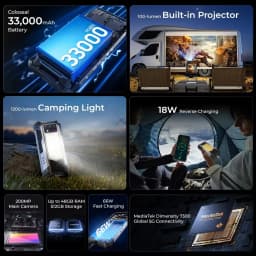 Oukitel WP100 TITAN Rugged Smartphone 36GB (12+24) + 512GB 6.8'' 5G 33000mAh 66W 120Hz Android 14 2+20+32+200MP Dual SIM