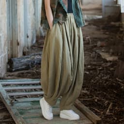 Johnature Women Bloomers Pants Solid Color Elastic Waist Spring Ramie Trouser Pockets 2025 New Loose Women Vintage Long Pants
