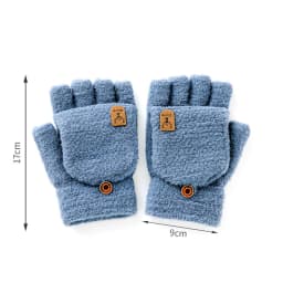 Men's Winter Gloves Flip Warm Writing Mittens Student Half Finger Flip Thermal Jacquard Knit Male Soft Elastic Business Gloves