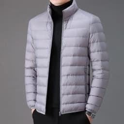 Lightweight Short down Cotton Jacket for Men Autumn Winter Fashion Urban Style Hooded Coat Thin Model Regular Length Silk Cotton