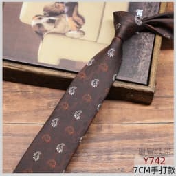 2025 Luxury Silk Neckties For Men Red Brown Flower Neck Ties 7cm Casual Neckwear Suit Accessories Wedding Skinny Tie Cravat Gift