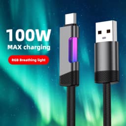 NNBILI NEW RGB Fast Charging Cable 100W A-C and 60W C-C Charging Cable Fast Charging Cable, for Xiaomi Huawei OPPO Oneplus Cable