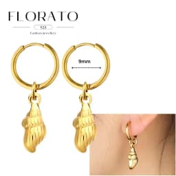 925 Sterling Silver ear needles Animal Butterfly/Elephant/Shell Pendant Hoop Earrings For Women Fashion Jewelry Accessories