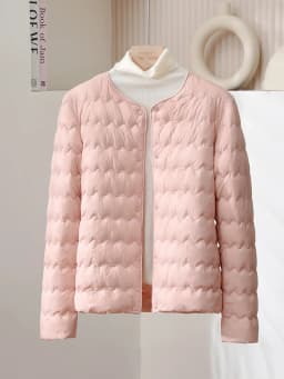 Lightweight Short Women's down Jacket 2026 Autumn Winter round Neck Adjustable V-Neck Warm Inner Wear Outerwear Korean Style ...