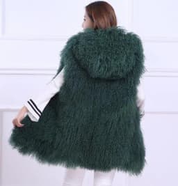 Sleeveless Genuine Mongolia Sheep Fur Vest Thick Warm Curl Tan Sheep Fur Gilet Fashion Waistcoat WSR189