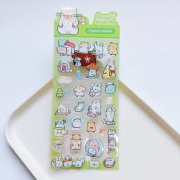 NEKONI Creative Animals Cartoon Crystal Stickers Scrapbooking DIY Journaling Stationery Diary Cute Stickers School Supplies